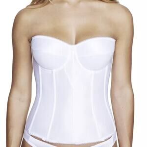 Dominique Juliette Satin Corset Bridal Bra Size 38DD NWT Strapless Corset White